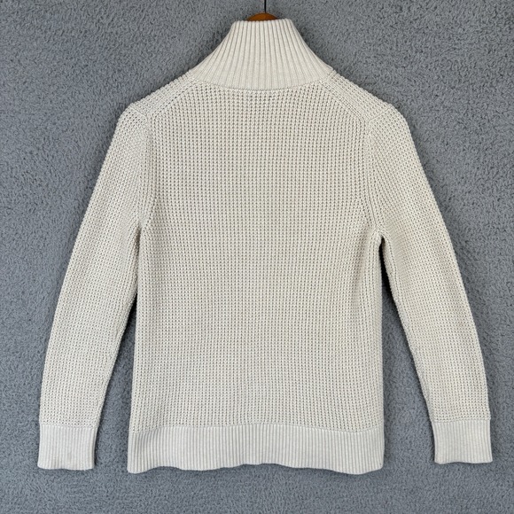 Patagonia Ponderosa Pine Sweater Womens XS Cream  1/4 Zip Waffle Knit Outdoor - Picture 6 of 8